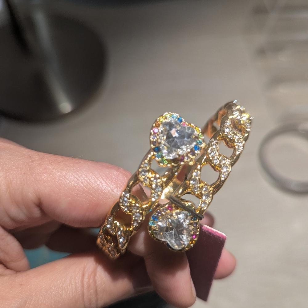 NWT Kurt Geiger Rainbow Heart Crystal Bracelet - Picture 3 of 8